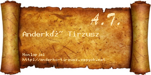Anderkó Tirzusz névjegykártya